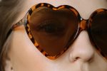 70s heart shaped sunglasses Retro oversized brown tortoise shell effect shades DEBBIE