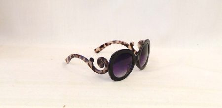 Ariana Black & Grey Tortoiseshell Large Oval Sunglasses Retro 1970's 1980s style UV400