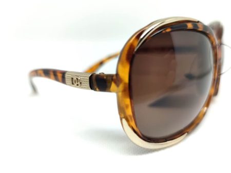 Brand new Oversized Designer oval style Celebrity brown tortoise gold rim SUNGLASSES Shades Eyewear yellow case Holiday Festival Fashion UK